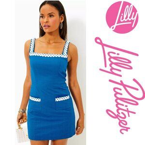NWT Lilly Pulitzer Isleen Skirted Cotton Romper BARTON BLUE